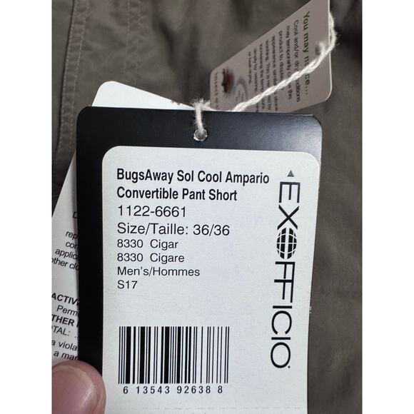 ExOfficio BugsAway Sol Cool Ampario Convertible Pants Men’s Size 36 - Picture 6 of 7